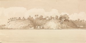 "Vewa, Wyspy Feejee, październik 1849 [Fidżi]". autorstwa Admiral Sir Edward Gennys Fanshawe