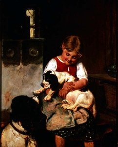 Młoda dziewczyna z szczeniakiem