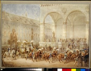 Ceremonia wyjazdu cesarza Mikołaja I (Nicolai Pavlovich Romanov