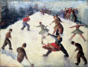 Zimowa scena łyżwiarska ok. 1920 r.