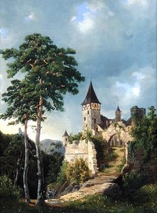 Zamek w Górach autorstwa Adolf Rudolf Holtzhaub