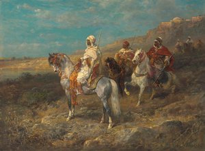 Arab na białym koniu