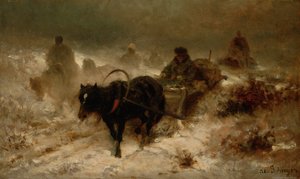 Powrót do domu, XIX w. autorstwa Adolf Schreyer