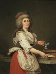 Adelaide Augie (lub Auguier), służąca królowej jako dojarka w Trianon - Madame Adelaide Aughie, przyjaciółka królowej Marii Antoniny, jako dojarka w Trianon, Wertmuller, Adolf Ulrik (1751-1811). olej na płótnie