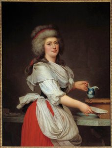 Portret Madame Aughie, pokojówki królowej Francji Marii Antoniny Obraz Adolfa Ulricha Wertmullera (1751 - 1811) Muzeum Narodowe w Sztokholmie z XVIII wieku