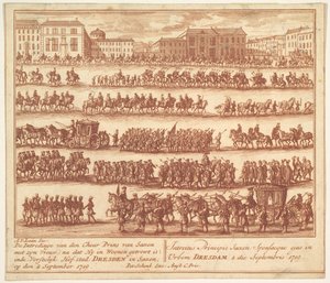 Wjazd księcia saskiego z żoną do Drezna w dniu 2 września 1719 r. ok. ok. godz. 1700-1755.