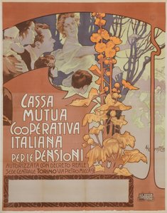 Narodowy spółdzielczy fundusz emerytalny, 1898. autorstwa Adolfo Hohenstein