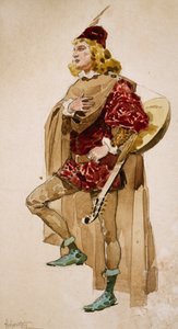 Szkic kostiumu Adolfo Hohensteina (1854-1928) dla Zanetto, opera Pietro Mascagniego (1863-1945) autorstwa Adolfo Hohenstein