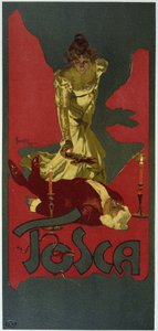Plakat autorstwa Hohensteina. „La Tosca” Giacomo Pucciniego na podstawie dramatu V. Sardou.