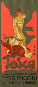 Plakat do Opery Tosca G. Pucciniego, 1899.