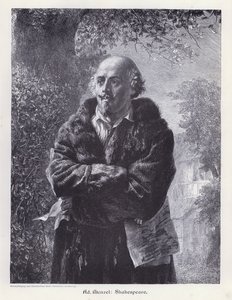 William Shakespeare , angielski dramaturg (grafika) autorstwa Adolph Friedrich Erdmann von (after) Menzel