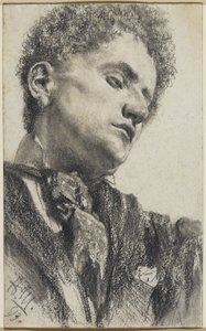 Głowa młodego mężczyzny autorstwa Adolph Menzel