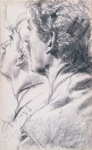 Głowa młodego mężczyzny z profilu po lewej, 1884 autorstwa Adolph Menzel