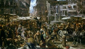Rynek w Weronie autorstwa Adolph Menzel