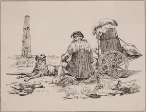 Handlarz i jego pies autorstwa Johan Adolph Kittendorff