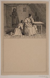 Biedna rodzina. Nie. 25 w Chr. Winther i M. Rørbye, „25 obrazków dla małych dzieci” autorstwa Johan Adolph Kittendorff