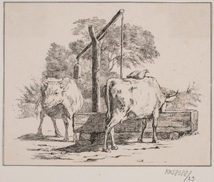 Kura i krowa autorstwa Johan Adolph Kittendorff