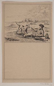 Pasterz i pies. Nie. 7 w Chr. Winther i M. Rørbye, „25 obrazków dla małych dzieci” autorstwa Johan Adolph Kittendorff