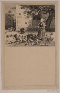 W kurniku. Nie. 11 w Chr. Winther i M. Rørbye, „25 obrazków dla małych dzieci” autorstwa Johan Adolph Kittendorff