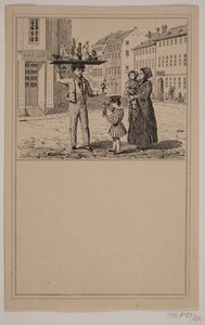 Mężczyzna z lalką. Nie. 23 w Chr. Winther i M. Rørbye, „25 obrazków dla małych dzieci” autorstwa Johan Adolph Kittendorff