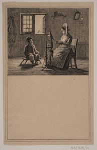 Matka i syn. Nie. 18 w Chr. Winther i M. Rørbye, „25 obrazków dla małych dzieci” autorstwa Johan Adolph Kittendorff