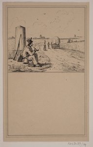 Żołnierz na wycieczce. Nie. 13 w Chr. Winther i M. Rørbye, „25 obrazków dla małych dzieci” autorstwa Johan Adolph Kittendorff