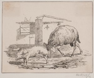 Baran i świnia autorstwa Johan Adolph Kittendorff