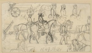 Studia dotyczące artylerii i kawalerii autorstwa Adolph Menzel