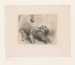 martwy huzar autorstwa Adolph Menzel
