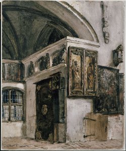 Wnętrze kościoła klasztornego w Berlinie autorstwa Adolph Menzel