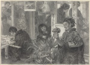 Japoński artysta w pracy autorstwa Adolph Menzel