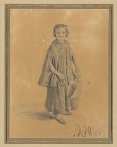 Portret z dzieciństwa Constanze Beling, z domu Martini. Córka sędziego sądu okręgowego Carla Martini i jego żony Pauline Martini autorstwa Adolph Menzel