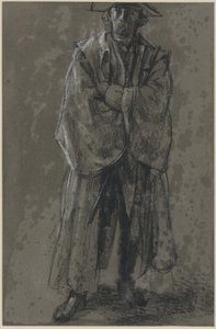 Oficer w płaszczu i kapeluszu (studium postawy Moritza von Anhalt-Dessau) autorstwa Adolph Menzel