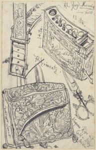 Torba na naboje z apteczką podróżną, należąca do siodła myśliwskiego księcia elektora Johanna Georga I z Saksonii z 1618 roku, Muzeum Historyczne w Dreźnie autorstwa Adolph Menzel