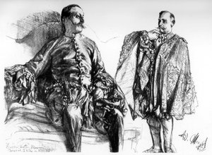 Studia starych sukien na żywych modelach, c1880-1882. autorstwa Adolph Menzel