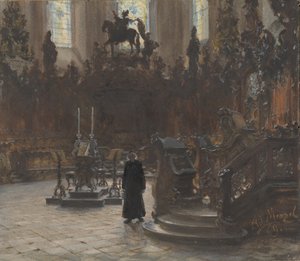 Kabiny chóralne w katedrze w Moguncji, 1869. autorstwa Adolph Menzel