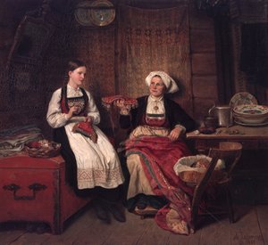 Korona ślubna dla babci autorstwa Adolph Tidemand