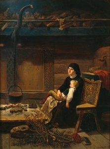 Wdowa i jej syn autorstwa Adolph Tidemand