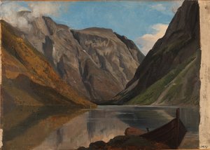 Widok na Gudvangen autorstwa Adolph Tidemand