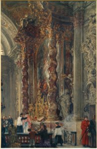 Ołtarz główny kolegiaty kobiecej w Monachium autorstwa Adolph Menzel