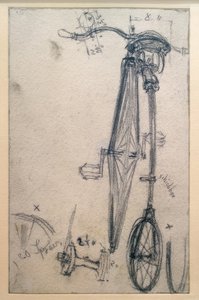 Penny-farthing, widok od tyłu autorstwa Adolph Menzel