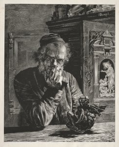 Antykwariusz - Autoportret autorstwa Adolph Menzel
