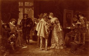Koneserzy w pracowni Rembrandta, ilustracja z „Wielkich mężczyzn i sławnych kobiet” (lito) autorstwa Adolphe Alexandre (after) Lesrel