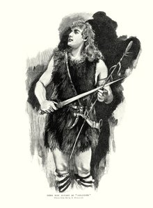 Niemiecki tenor Max Alvary jako Siegfried w operze Die Walkure Ryszarda Wagnera w Royal Opera House, Covent Garden, Londyn (lito)
