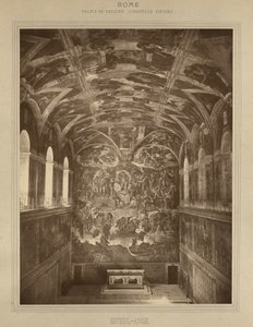 Rzym - Pałac Watykański, Kaplica Sykstyńska - Michał Anioł autorstwa Adolphe Braun