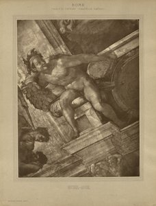 Rzym - Pałac Watykański, Kaplica Sykstyńska, Michał Anioł autorstwa Adolphe Braun