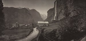 Dolina Lauterbrunnen, Szwajcaria z albumu Charbons de Braunvues prises..., c. 1868. autorstwa Adolphe Braun