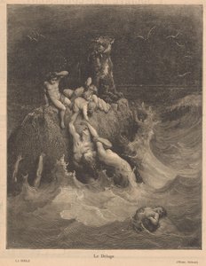 potop Le Déluge (tytuł na obiekcie) autorstwa Adolphe Francois Pannemaker