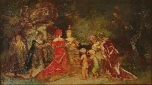Spotkanie w parku autorstwa Adolphe Joseph Thomas Monticelli
