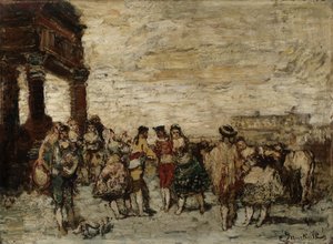 Impreza w Hiszpanii Obraz Adolphe Monticelli (1824-1886) Dim 36,5x48 cm Musee Grobet-Labadie autorstwa Adolphe Joseph Thomas Monticelli